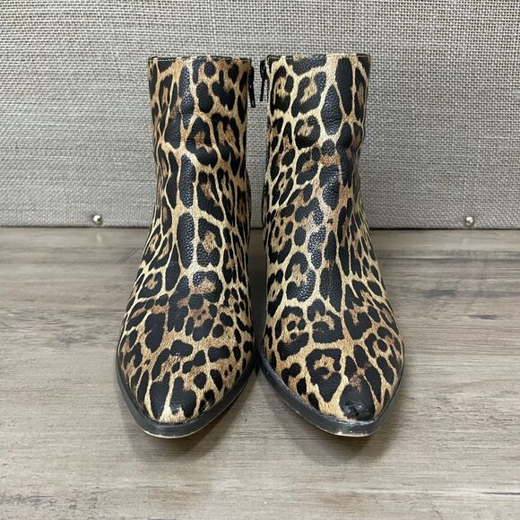 Lulus X Matisse Boots Womens 8M Spirit Ankle Booties Heel Animal Print Jaguar - Picture 2 of 10